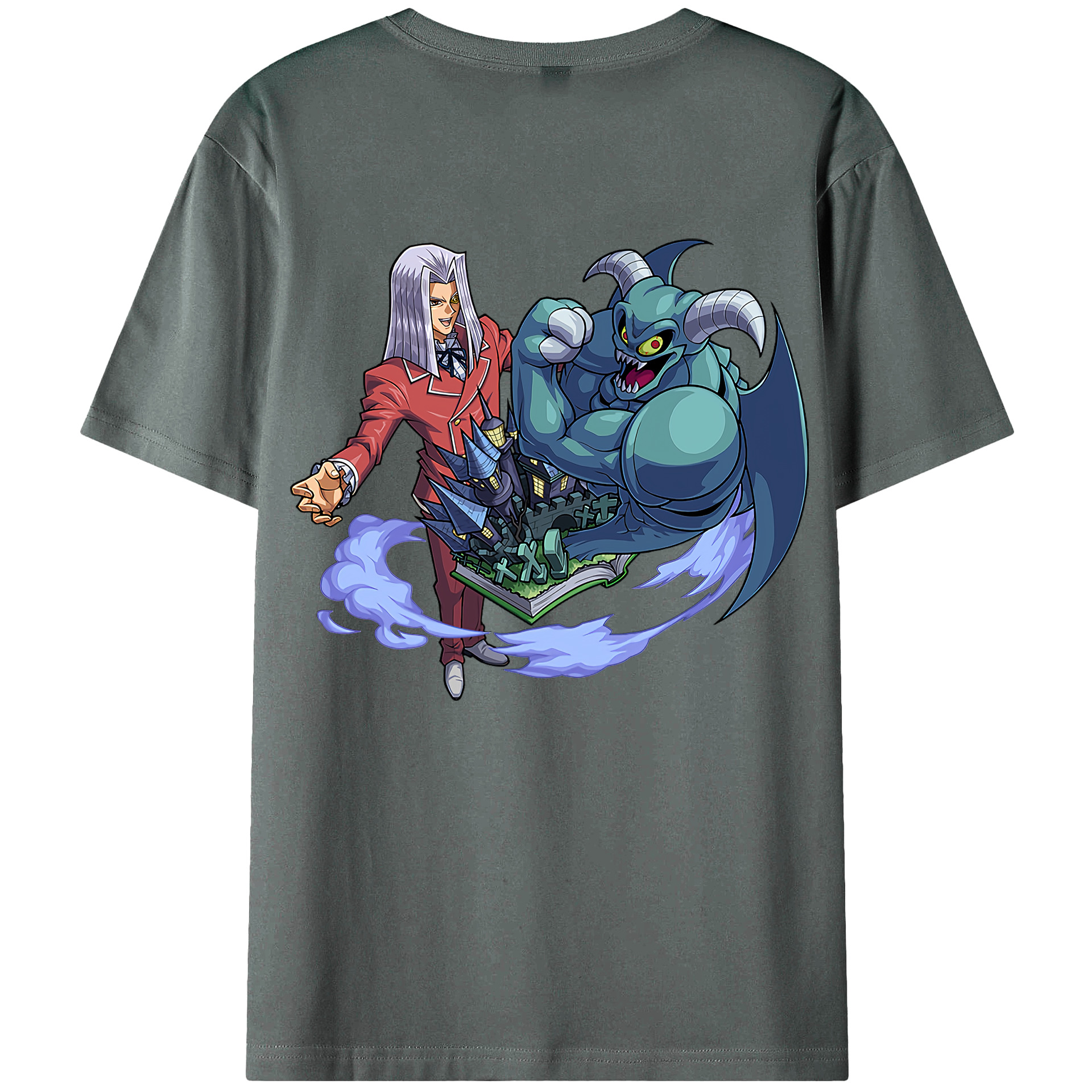 （画像用） 遊☆戯☆王 Yu-Gi-Oh! 綿100％ メンズ半袖Tシャツ（バックプリント） 通気性